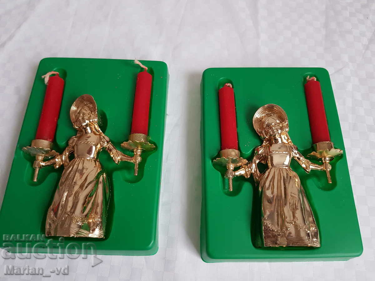 Two new Italian metal candlesticks with a girl - 5 Two new Italian metal candlesticks with a girl - 5