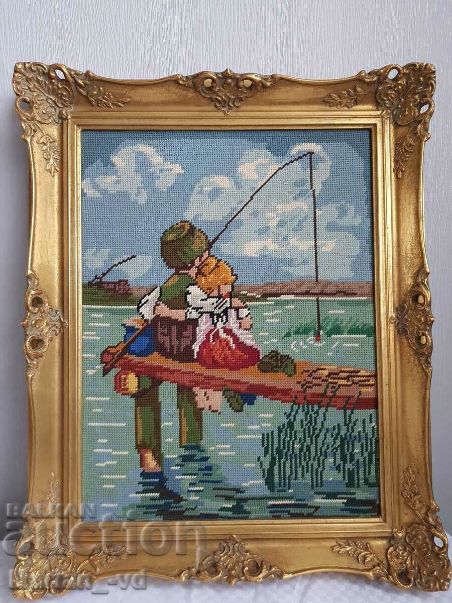 Auction  A large beautiful fish tapestry