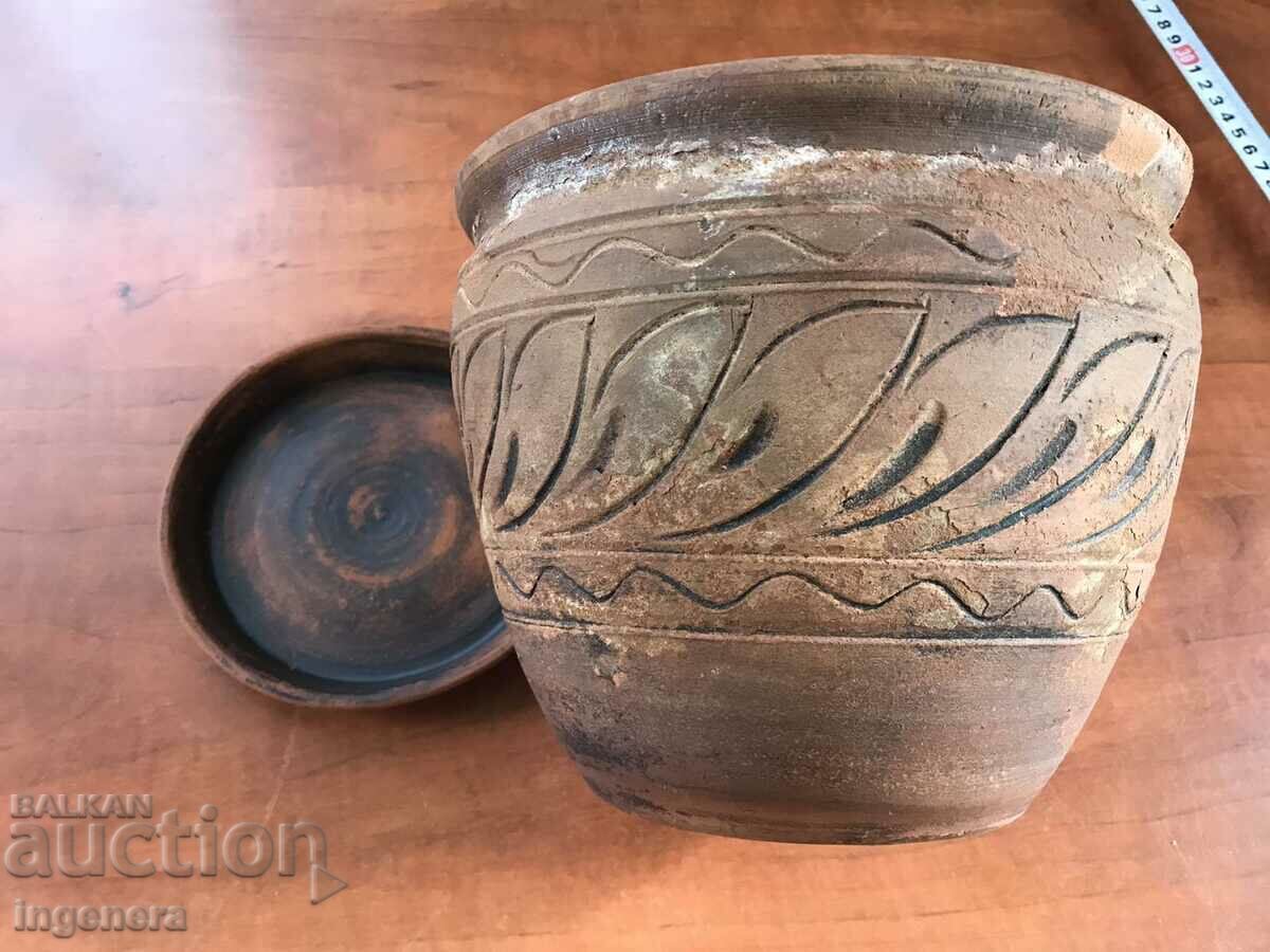 CERAMIC POT JUG ANTIQUE WITH BASE KALENA- ORNAMENTS with price 23.00 BGN | € 11.76 CERAMIC POT JUG ANTIQUE WITH BASE KALENA- ORNAMENTS with price 23.00 BGN | € 11.76