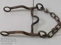 Old bridle reins wrought iron, harness