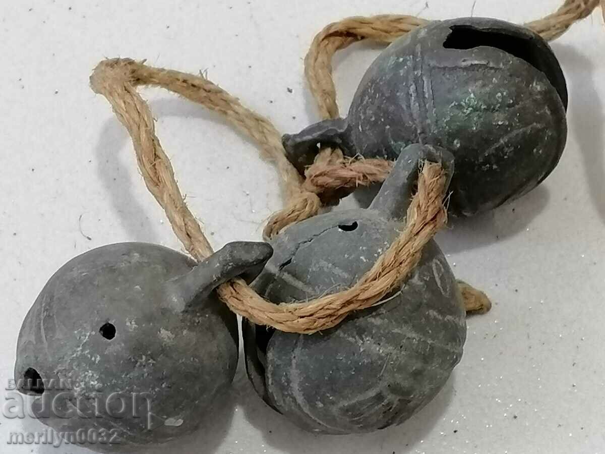 Bronze bells for horse harness type "nut" 3 pieces with price 62.00 BGN | € 31.70