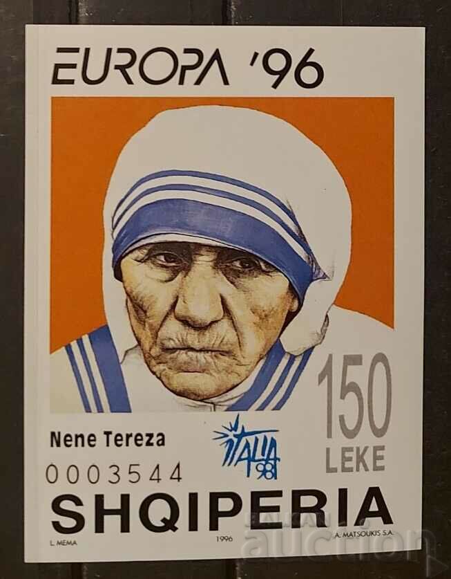 Αλβανία 1996 Ευρώπη CEPT Personalities/Mother Teresa Block MNH