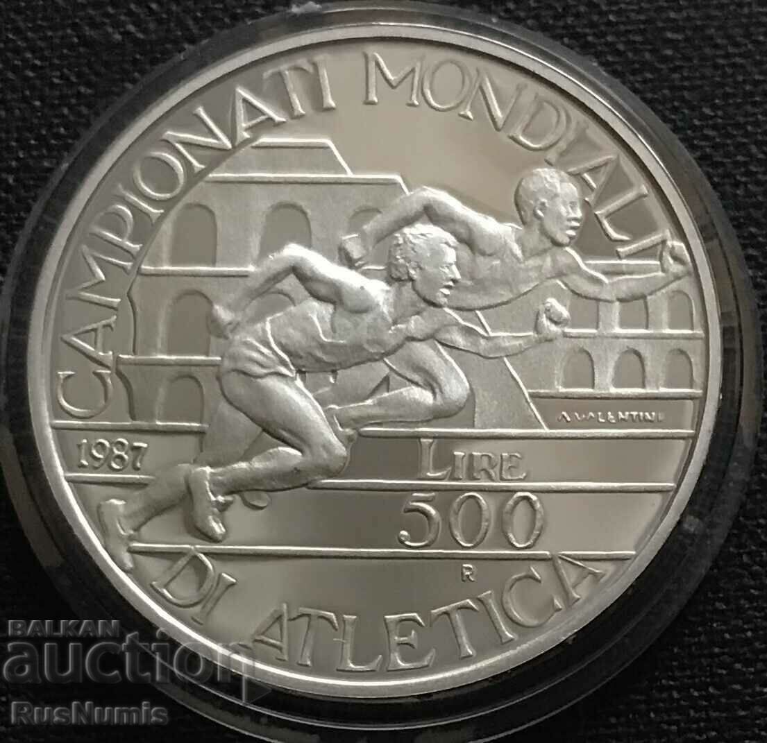 Italy.500 pounds 1987.World Championships in Athletics.UNC.Silver