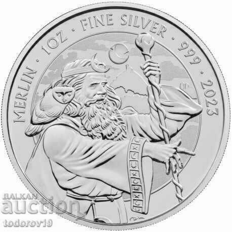 1 oz Merlin Silver Coin 2023 - Great Britain