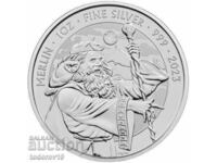 Moneda de argint Merlin de 1 oz 2023 - Marea Britanie