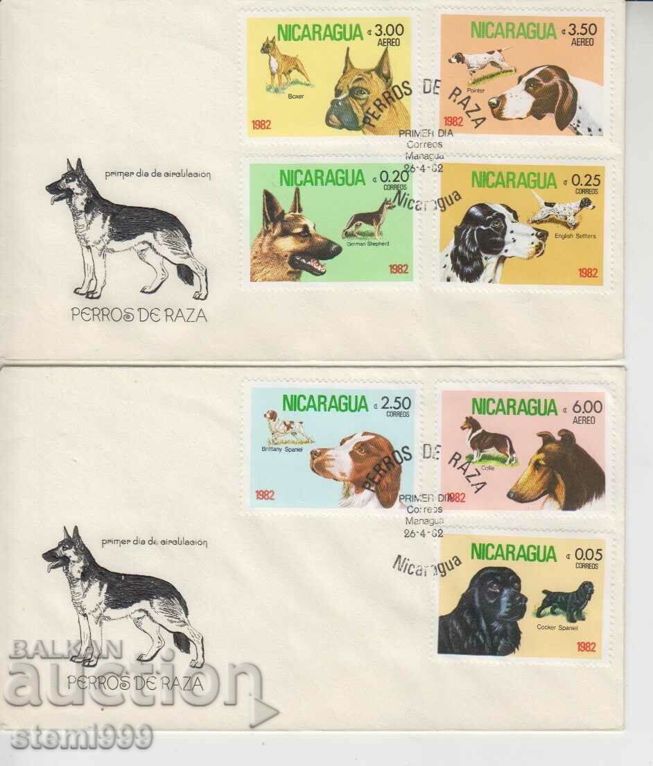 Prima zi Plic postal FDC DOGS Lot 2 pl.