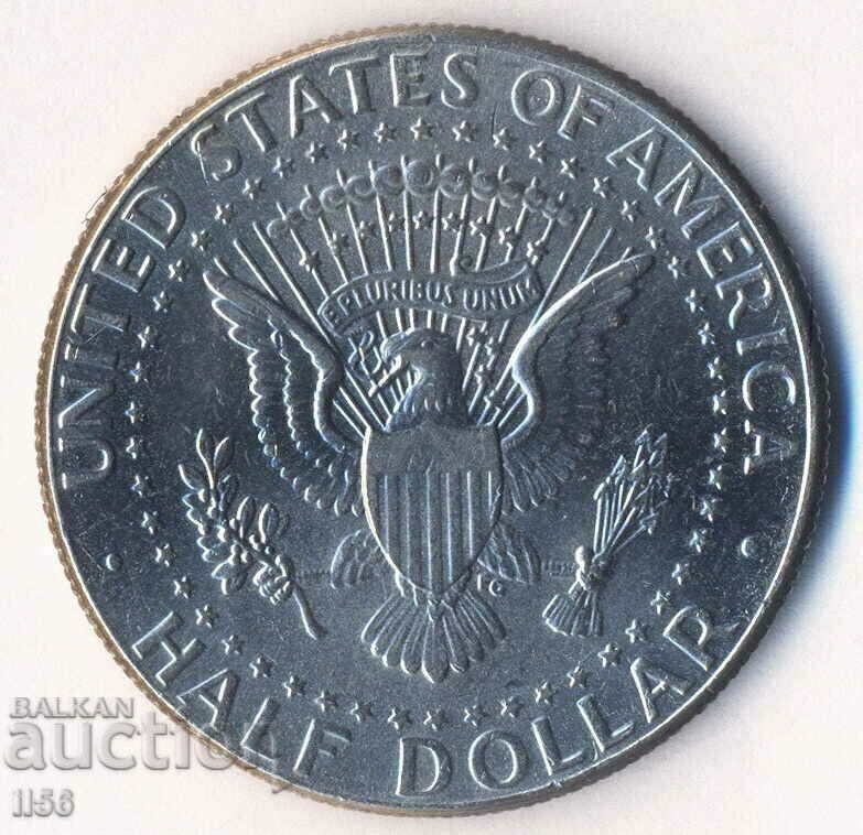 САЩ - 1/2 (половин) долар - 2001 D (Денвър) - Кенеди