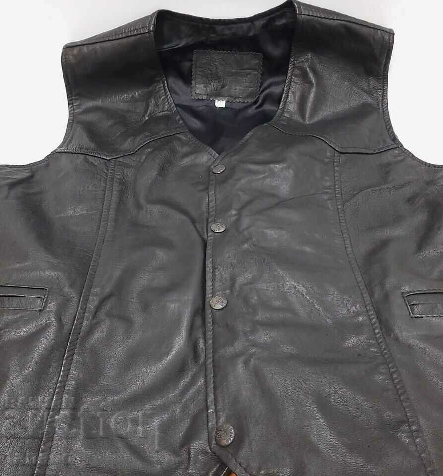 Black Leather Vest(17.2)