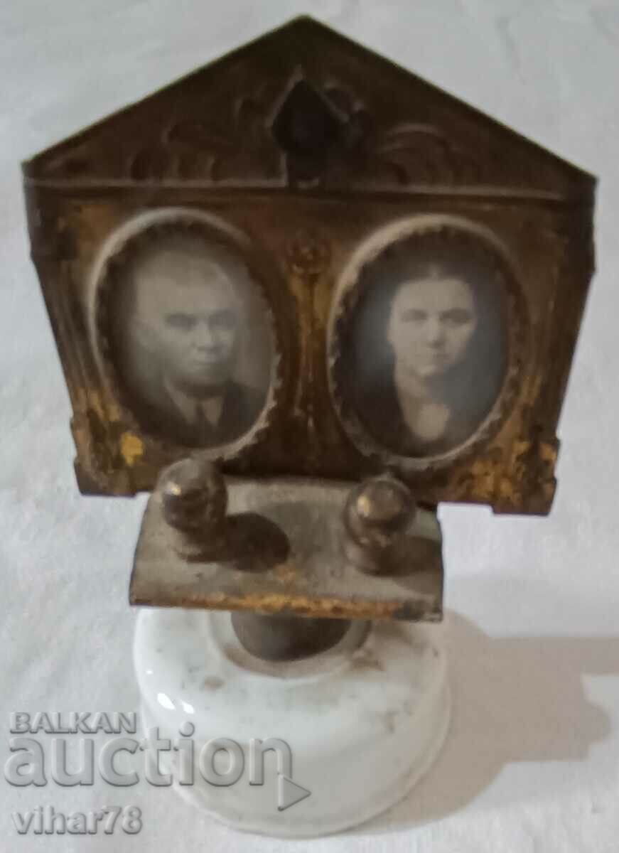 Old frame with two photos