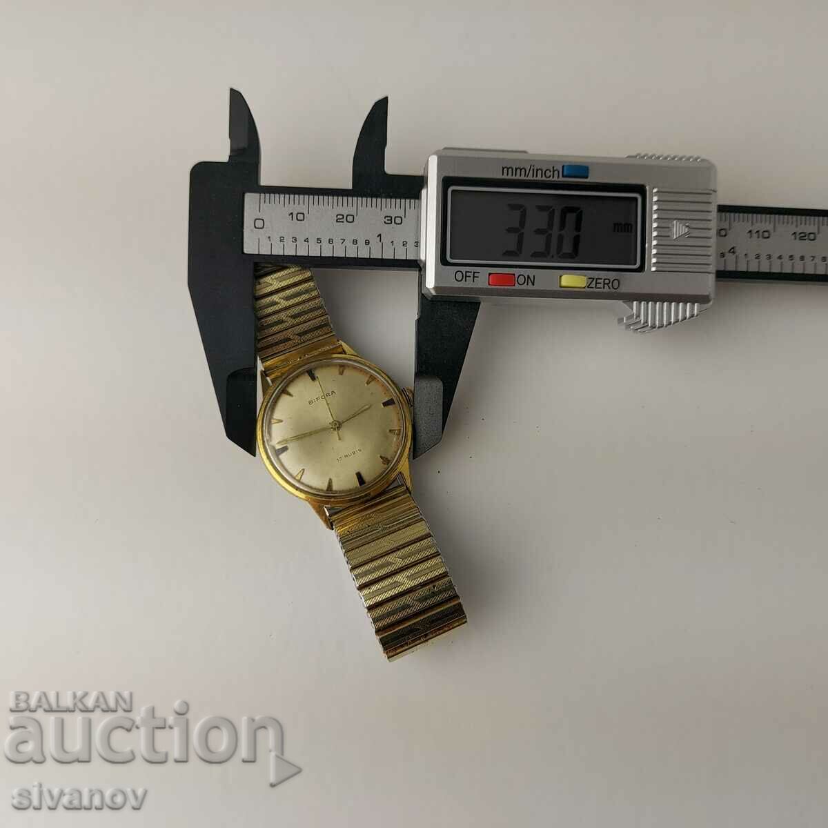 BIFORA 17 Rubis Gold Plated Working Men's Wrist Watch #5454 - 7 BIFORA 17 Rubis Gold Plated Working Men's Wrist Watch #5454 - 7