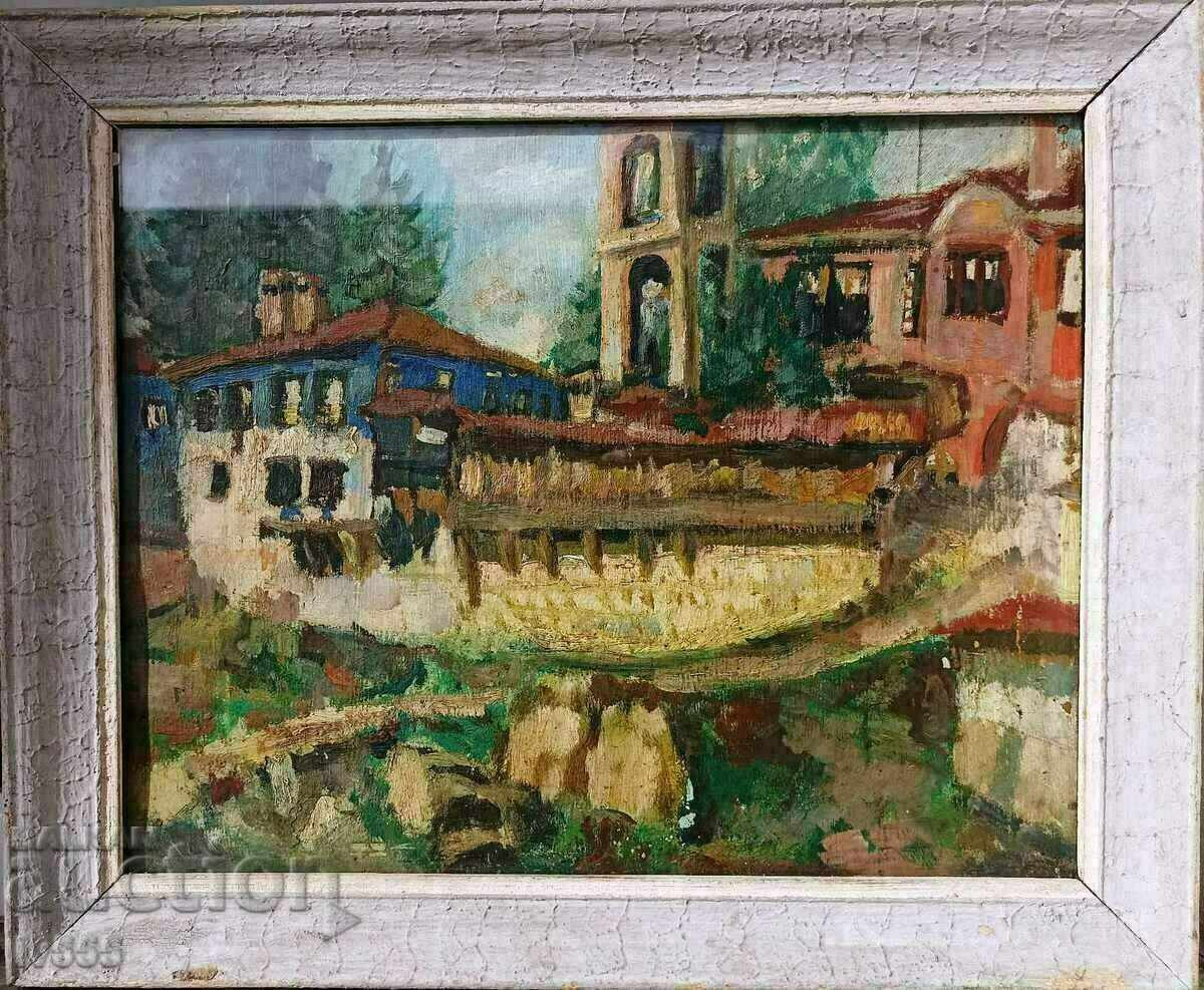 GENCHO PULEV BULGARIAN OIL PAINTING - KOPRIVSHTICA