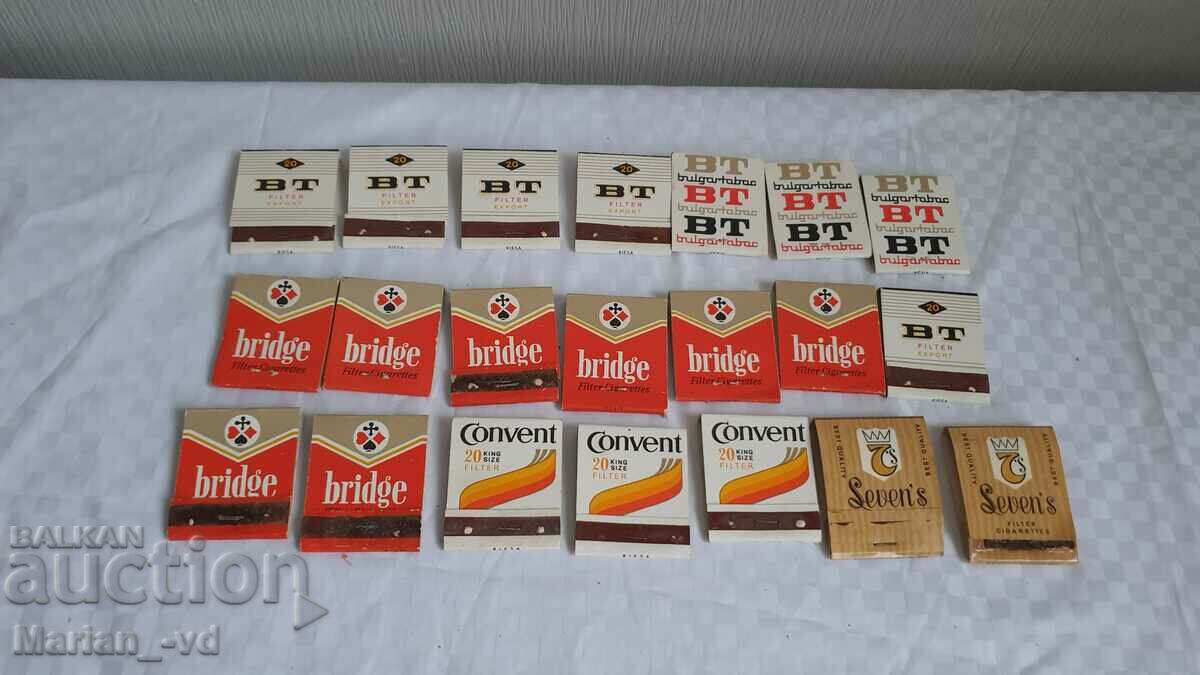 Стари български кибрити , кибрит - реклама цигари - 21 броя