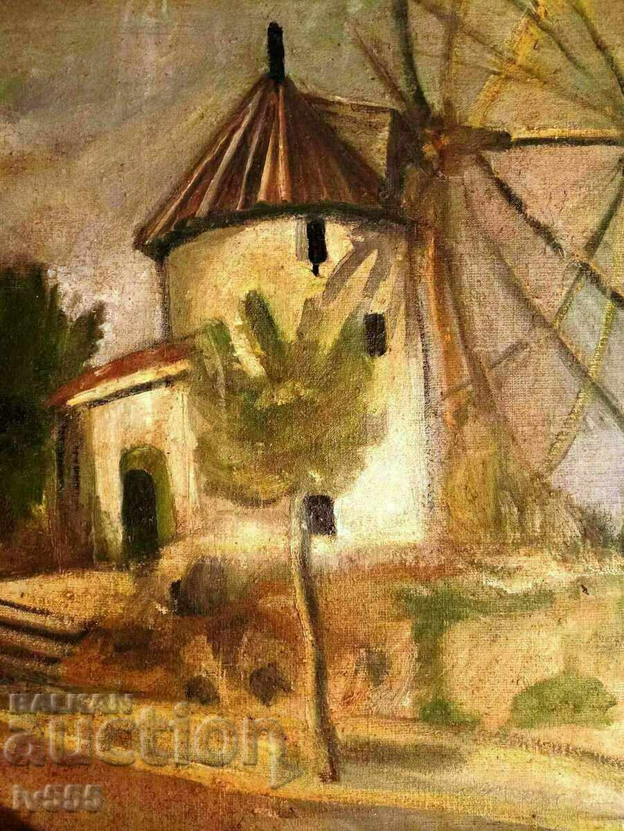 FOR SALE OLD BULGARIAN OIL PAINTING - WINDMILL with price € 300.00 | 586.75 BGN FOR SALE OLD BULGARIAN OIL PAINTING - WINDMILL with price € 300.00 | 586.75 BGN