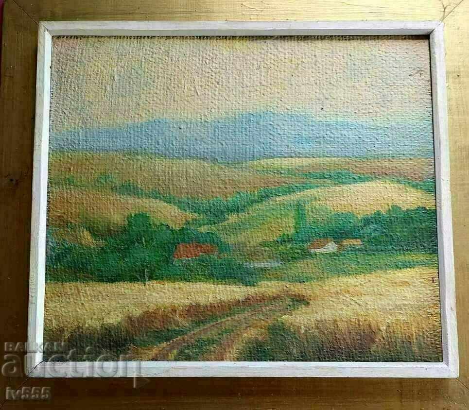 DIMITAR GALCHEV OLD BULGARIAN OIL PAINTING - SUMMER