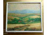 DIMITAR GALCHEV OLD BULGARIAN OIL PAINTING - SUMMER