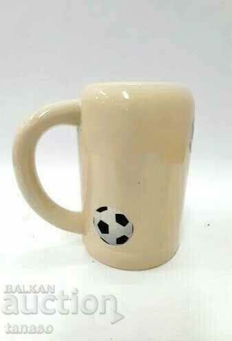 German porcelain cup, mug, football with price 20.00 BGN | € 10.23