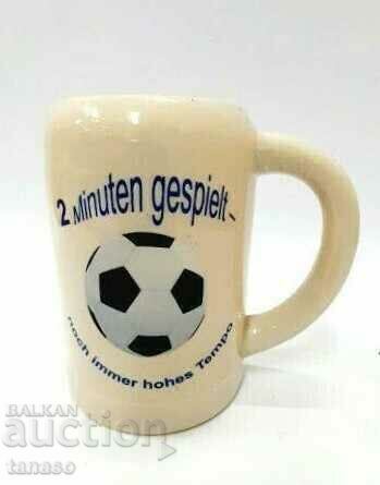 German porcelain cup, mug, football