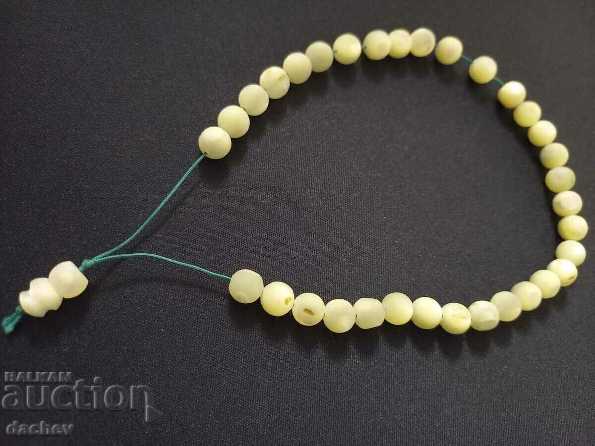 Old Authentic Rosary of Mother of Pearl Beads 33 + POP! - 5