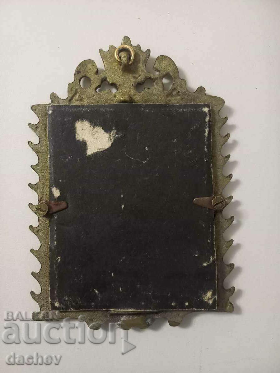 Auction Old Authentic Bronze Frame with Gold Tinsel Tapestry 100yrs Auction Old Authentic Bronze Frame with Gold Tinsel Tapestry 100yrs