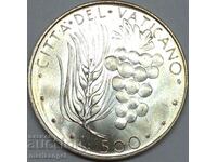 500 Lira 1976 Vatican Paul VI Silver Patina