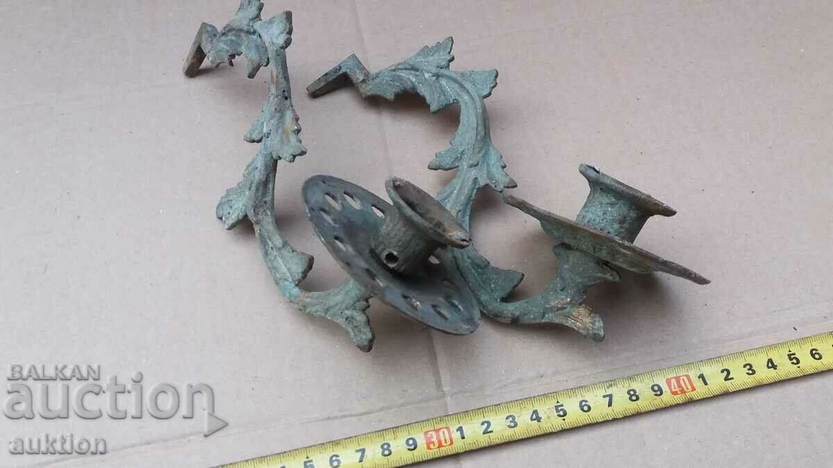 MASSIVE BRONZE PIANO CANDLEHOLDERS - AUSTRIA - 5 MASSIVE BRONZE PIANO CANDLEHOLDERS - AUSTRIA - 5