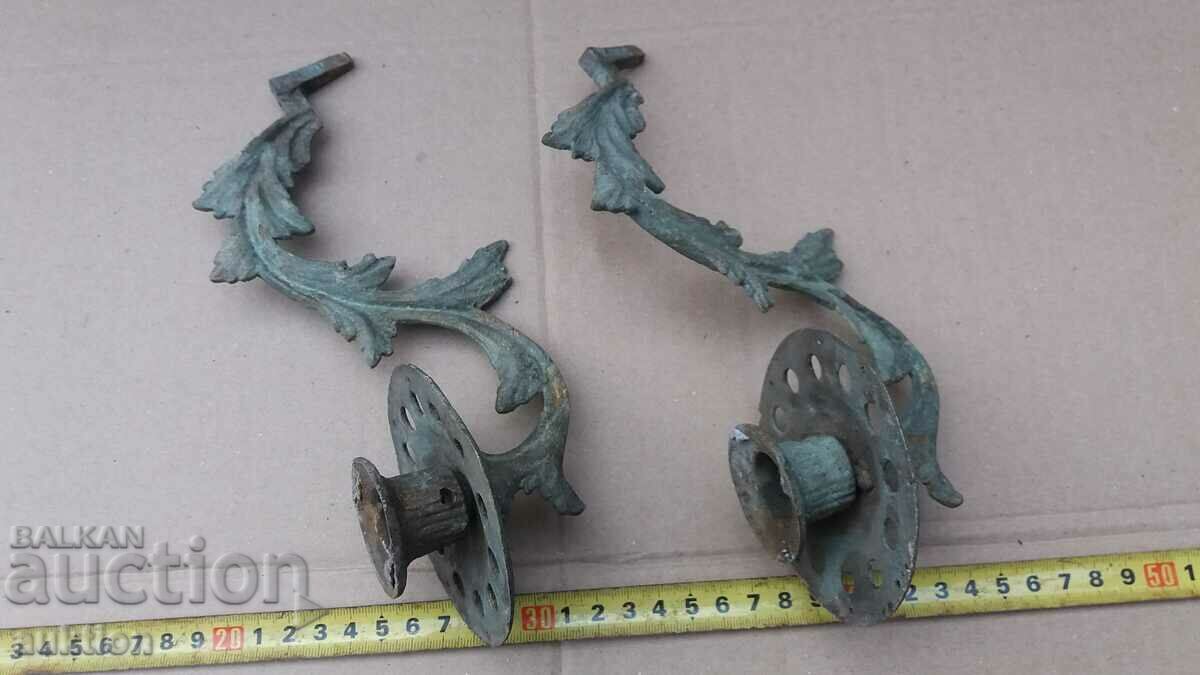 MASSIVE BRONZE PIANO CANDLEHOLDERS - AUSTRIA - 6 MASSIVE BRONZE PIANO CANDLEHOLDERS - AUSTRIA - 6