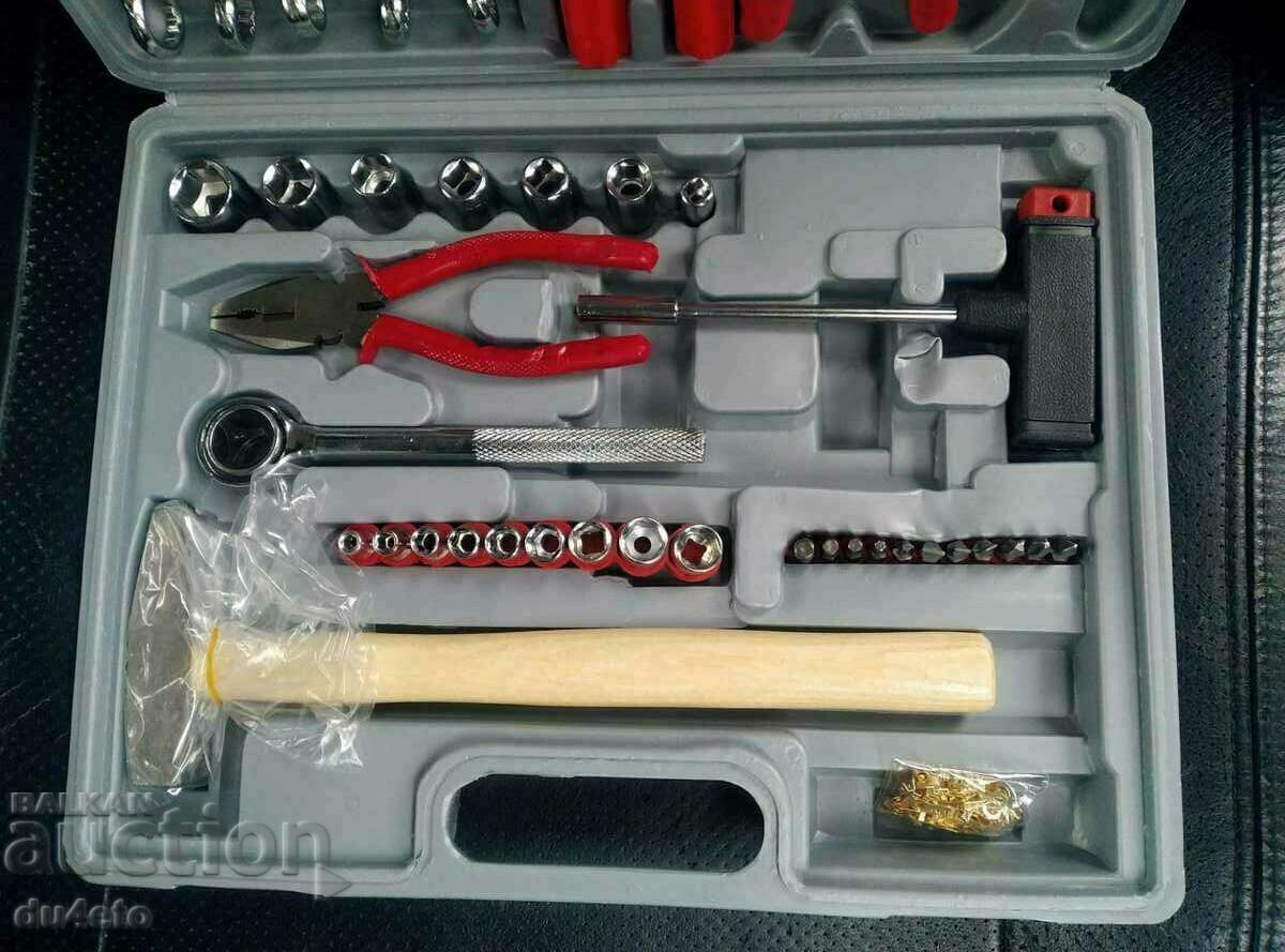 σετ θήκης εργαλεία χειρός 100 μέρη χρωμίου-βαναδίου - 5 σετ θήκης εργαλεία χειρός 100 μέρη χρωμίου-βαναδίου - 5