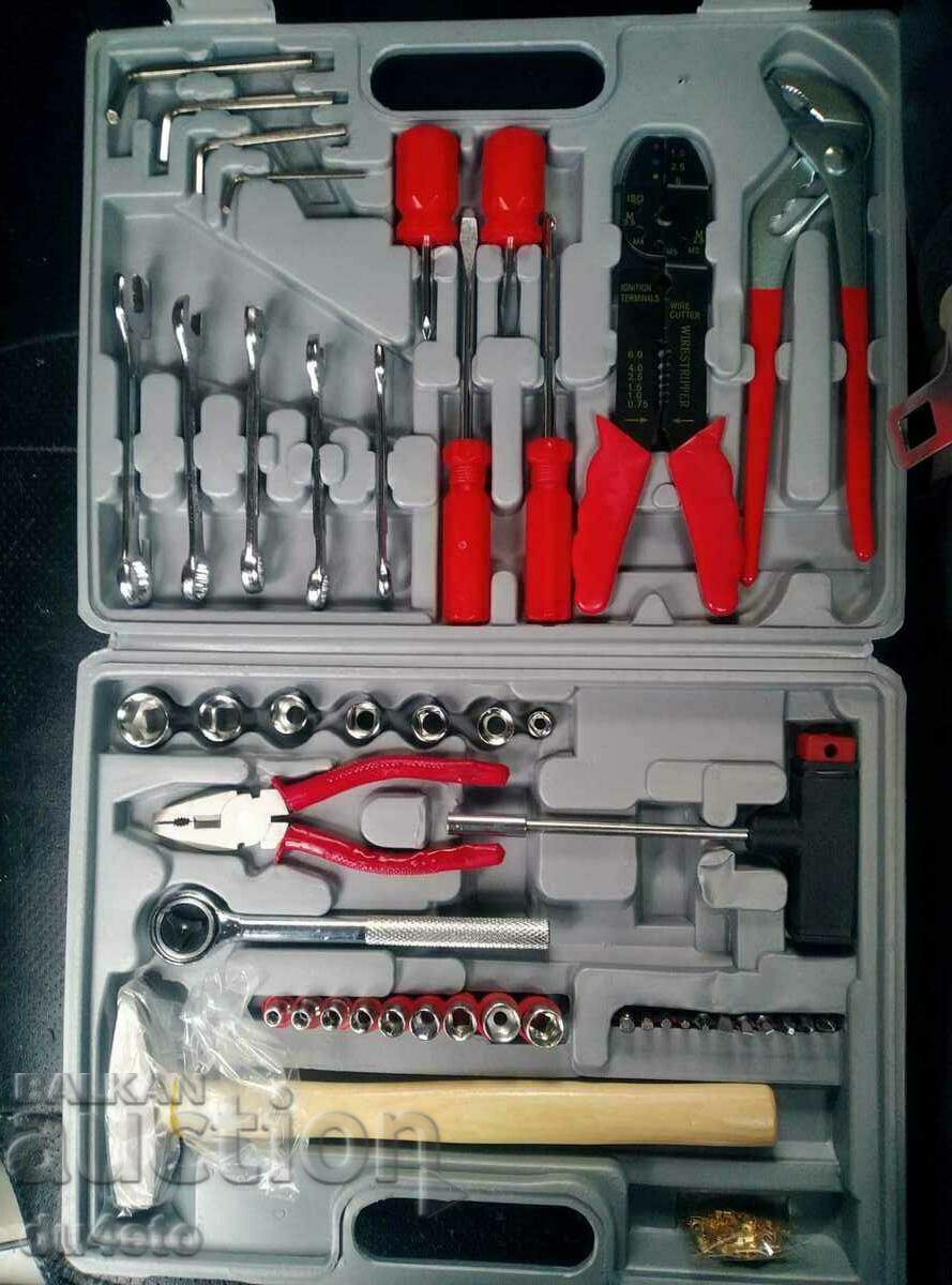 case set hand tools 100 parts chrome-vanadium