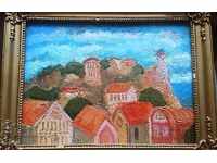 YAVOR TODOROV OLD BULGARIAN OIL PAINTING-OLD PLOVDIV