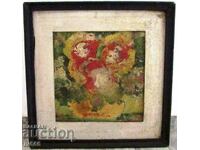 DIMITAR PACHOV OLD BULGARIAN OIL PAINTING - VASE WITH FLOWERS