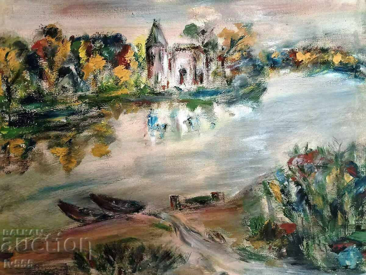 OLD OIL PAINTING FROM WESTERN EUROPE - AUTUMN LANDSCAPE with price 400.00 BGN | € 204.52 OLD OIL PAINTING FROM WESTERN EUROPE - AUTUMN LANDSCAPE with price 400.00 BGN | € 204.52