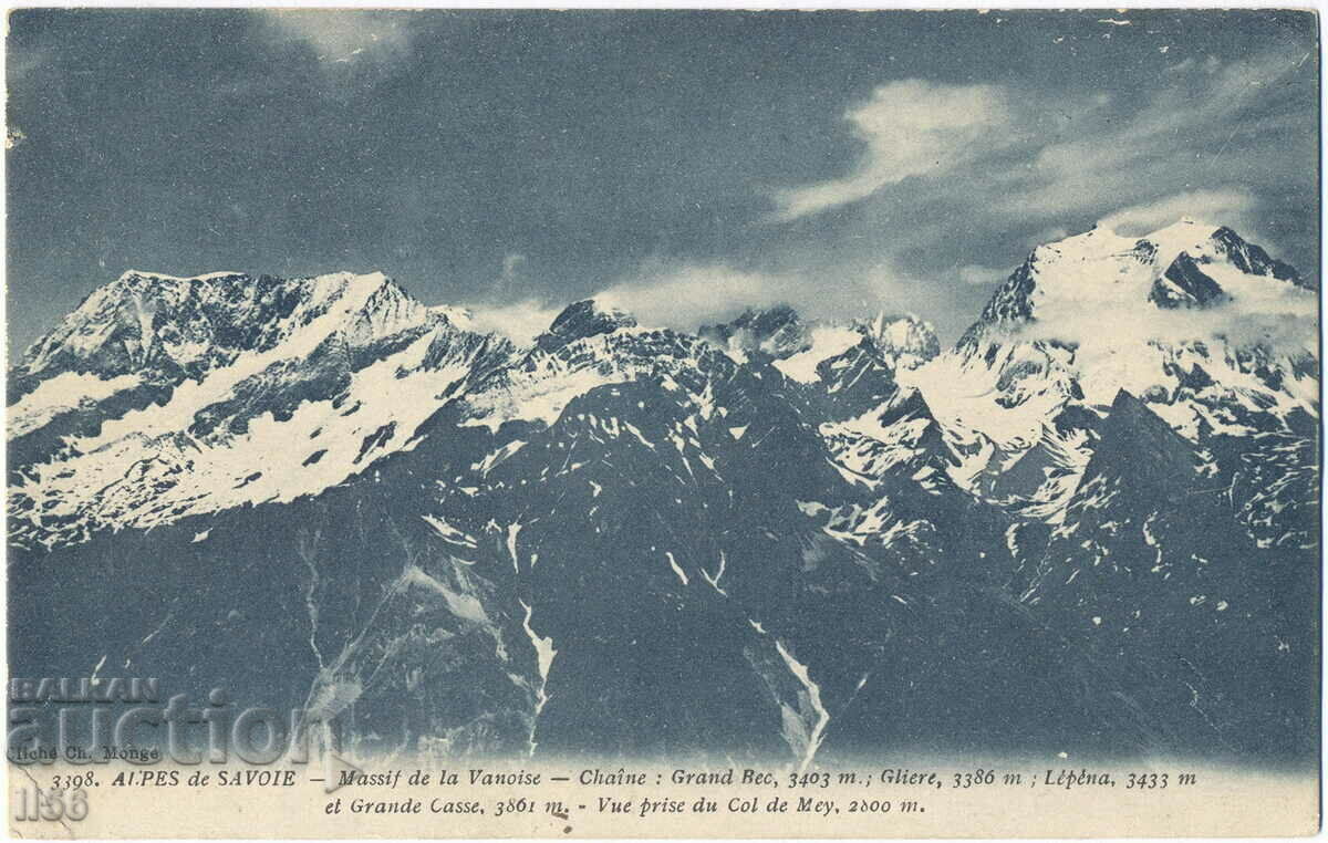 Франция - Савойски Алпи - Масив Валоаз - панорама - 1935