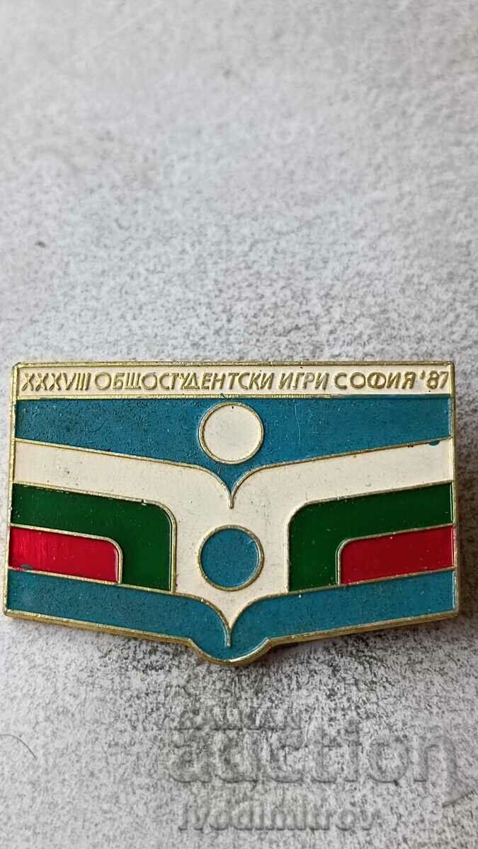 Badge XXXVIII All-Student Games Sofia '87