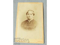 1900 Снимка фотография твърд картон жена