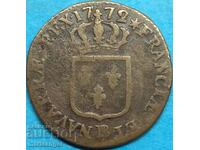 France 1 sol 1772 Ludov. XV copper - rare