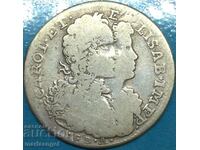 Неапол 1716 20 грана Тари Италия Карл VI + Елиза 24мм 4г