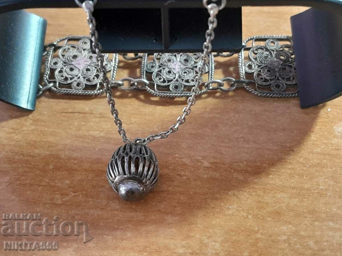 Παράδοση Παλιό ασημί φιλιγκράν χειροποίητο βραχιόλι 19c.