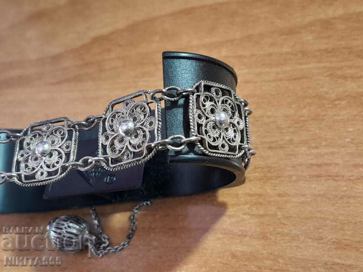 Παλιό ασημί φιλιγκράν χειροποίητο βραχιόλι 19c. - 5