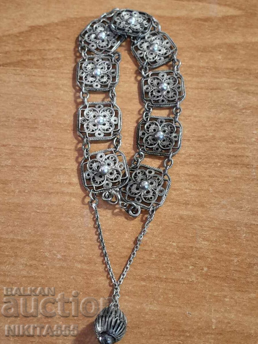 Παλιό ασημί φιλιγκράν χειροποίητο βραχιόλι 19c. - 6