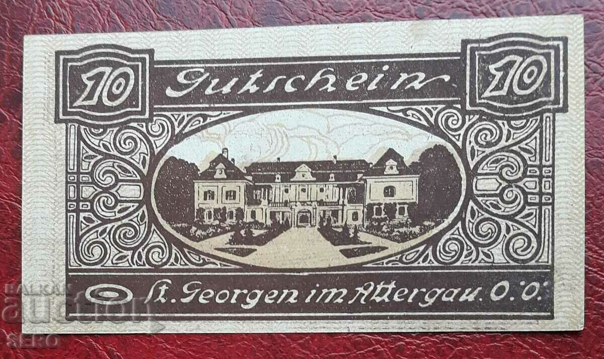 Банкнота-Австрия-Г.Австрия-Санкт Георген имАтергау-10 х.1920