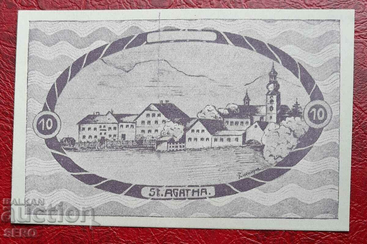 Bancnota-Austria-G.Austria-Sfanta Agata-10 Heller 1920