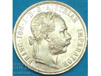 Унгария 1 флорин 1886 Франц Йозеф I  сребро Златна патина