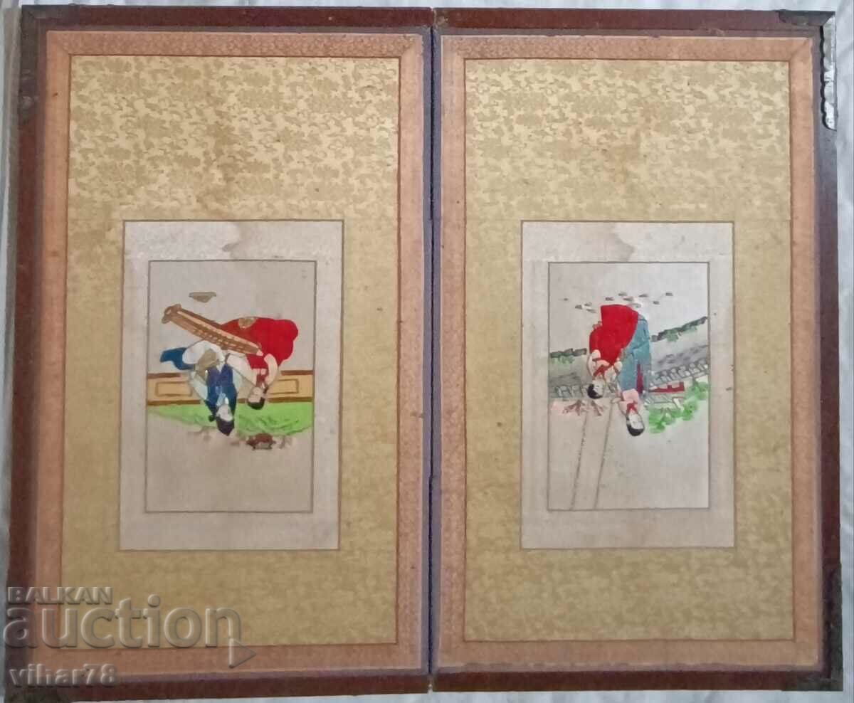 Vintage κινέζικες κεντημένες στο χέρι πίνακες - 6 Vintage κινέζικες κεντημένες στο χέρι πίνακες - 6