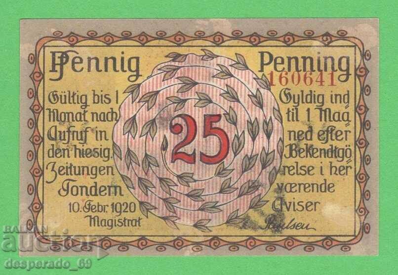 (¯`'•.¸NOTGELD (orașul Tondern) 1920 UNC- -25 pfennig¸.•'´¯) cu preț € 1.30 | 2.54 BGN (¯`'•.¸NOTGELD (orașul Tondern) 1920 UNC- -25 pfennig¸.•'´¯) cu preț € 1.30 | 2.54 BGN