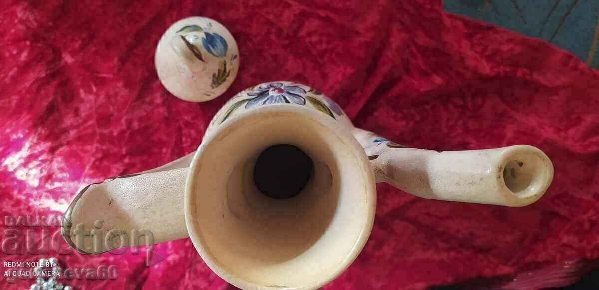 Ceramică veche - carafă ulcior 30 cm, vază pentru decor - 6