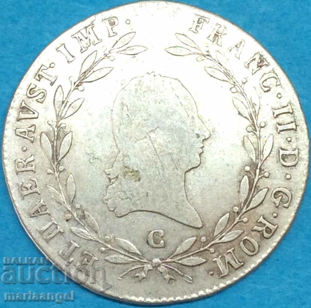 Австрия 20 кройцера 1806 С - Прага Франц II R