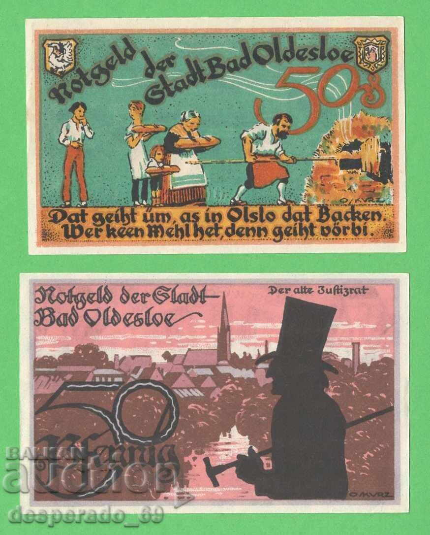 (¯`'•.¸NOTGELD (city Bad Oldesloe) UNC -2 pcs. banknotes¸.•'´¯)