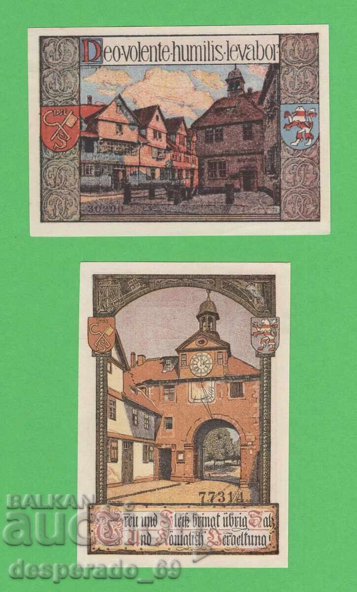 (¯`'•.¸NOTGELD (city Bad Sooden) UNC -2 pcs. banknotes¸.•'´¯) (¯`'•.¸NOTGELD (city Bad Sooden) UNC -2 pcs. banknotes¸.•'´¯)
