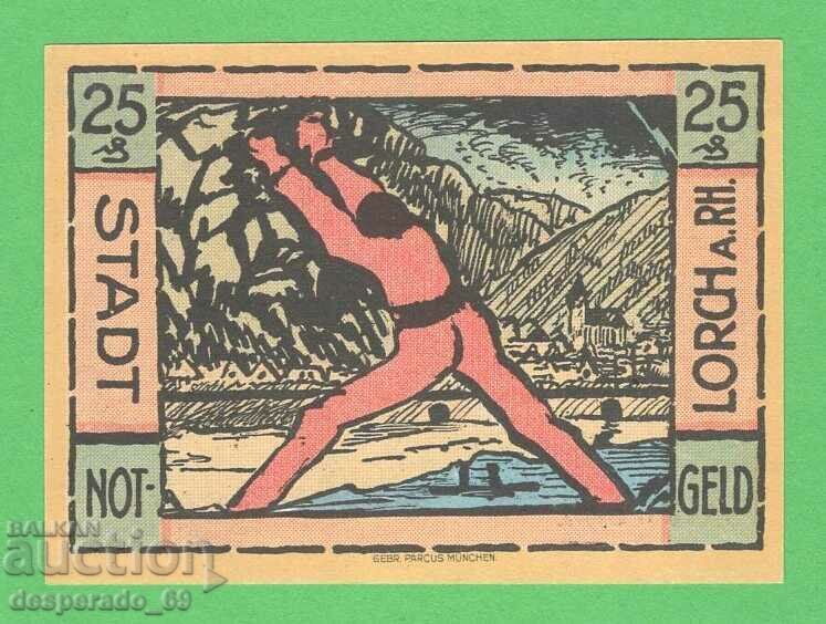 (¯`'•.¸NOTGELD (гр. Lorch) 1921 UNC -25 пфенига¸.•'´¯)