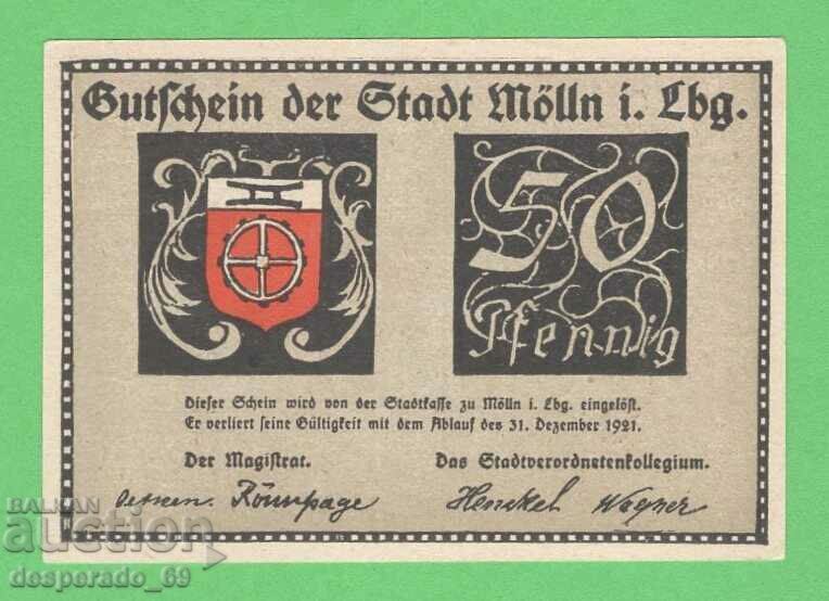 (¯`'•.¸NOTGELD (city Mölln) 1921 UNC -50 pfennig¸.•'´¯) with price 2.70 BGN | € 1.38 (¯`'•.¸NOTGELD (city Mölln) 1921 UNC -50 pfennig¸.•'´¯) with price 2.70 BGN | € 1.38